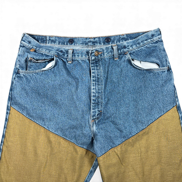 Vintage Wrangler Jeans Mens 39x30 Blue Rugged Wear Canvas Double Knee USA 90s - Picture 3 of 11